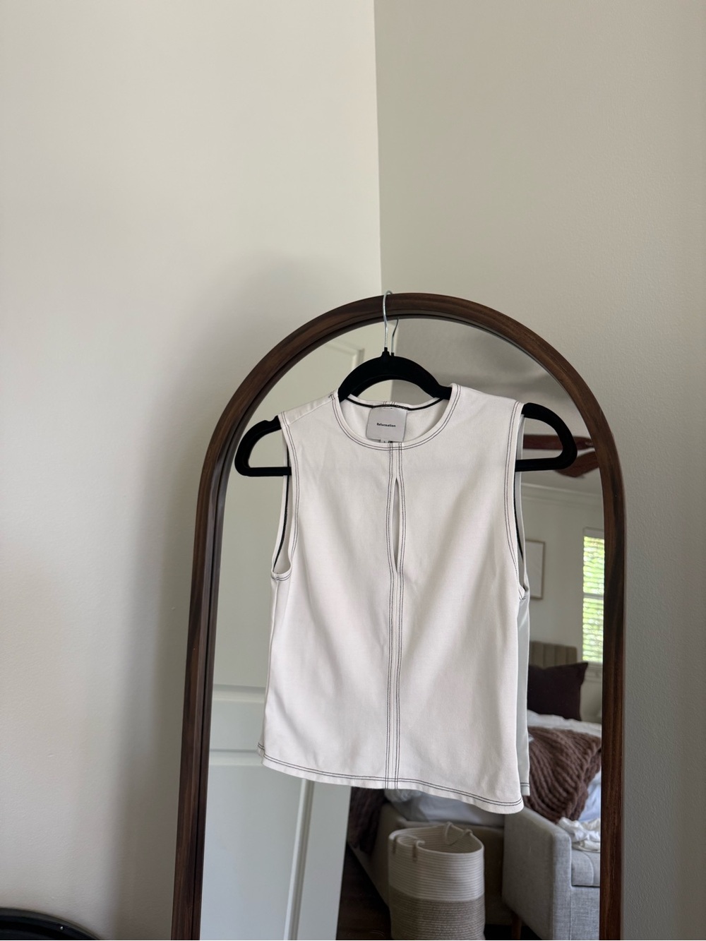 Reformation White Carsyn Knit Top